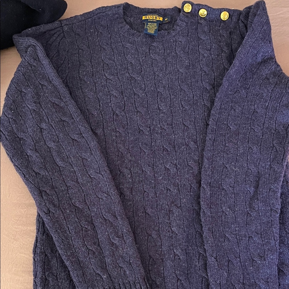 Rugby Ralph Lauren Dark Blue Cable Knit Sweater